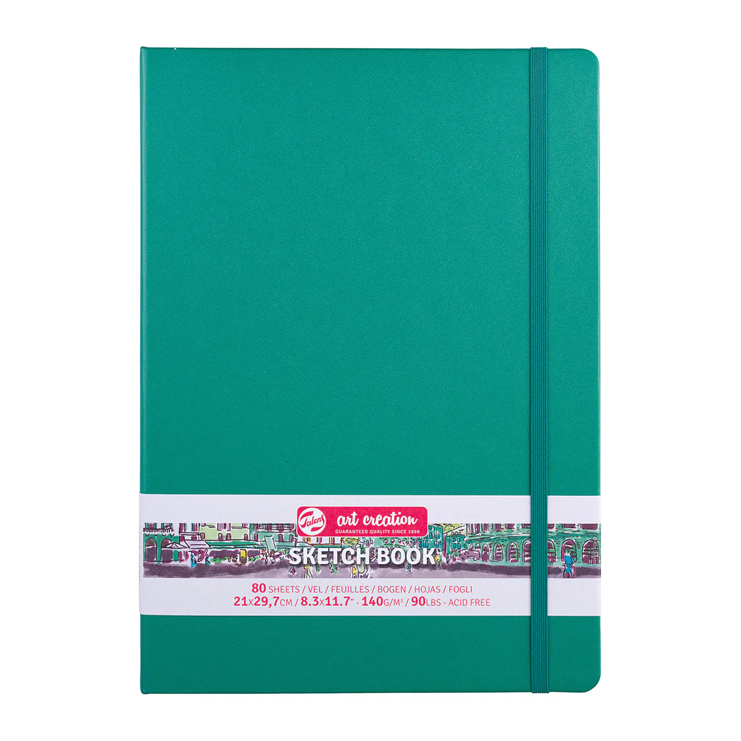 Libreta Sketchbook Verde Bosque Lisa 140grs 80hjs - Art Creation 5