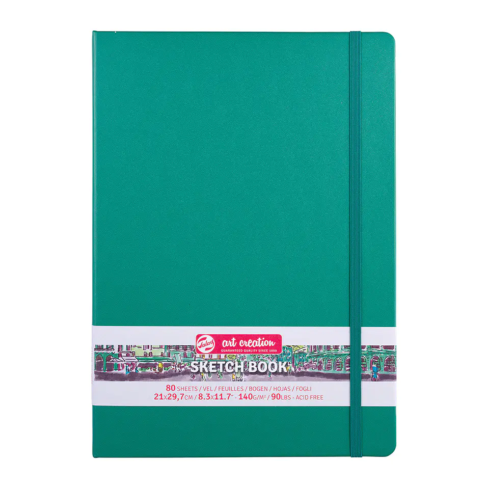 Libreta Sketchbook Verde Bosque Lisa 140grs 80hjs - Art Creation 5