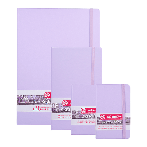 Libreta Sketchbook Violeta Pastel Lisa 140grs 80hjs - Art Creation