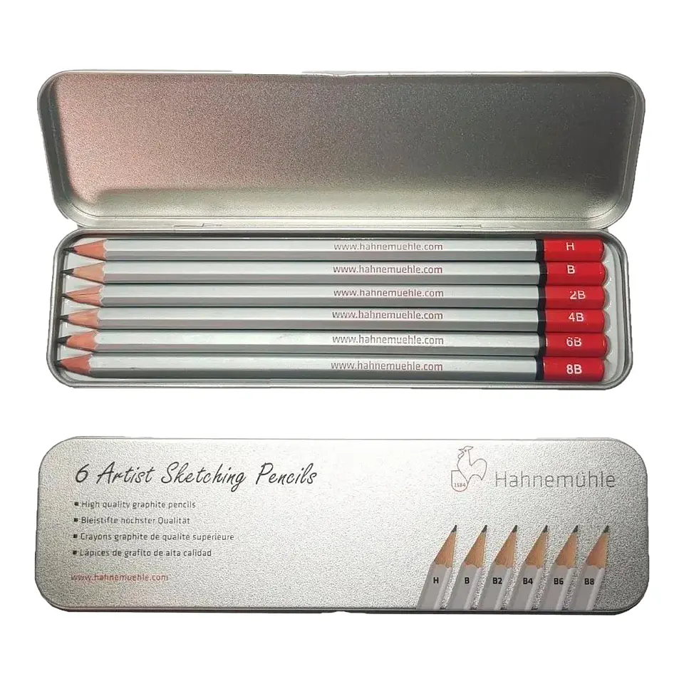 Set 2 Block Dibujo Skizze 96grs Hahnemühle A4 + Estuche de 6 lápices 3
