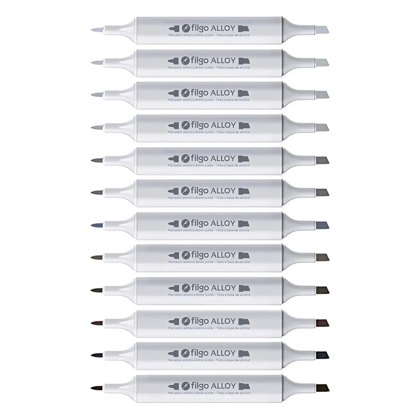 Marcadores Artísticos Doble Punta Filgo Alloy  - 12 Tonos Neutros 2