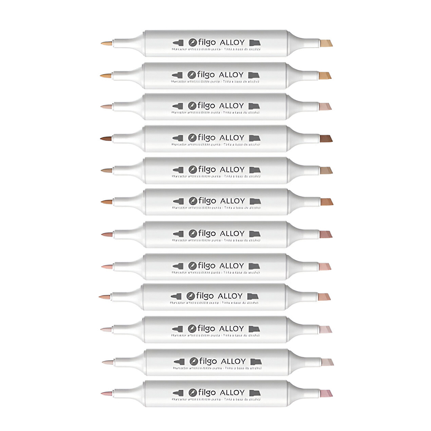 Marcadores Artísticos Doble Punta Filgo Alloy - 12 Tonos Piel 2