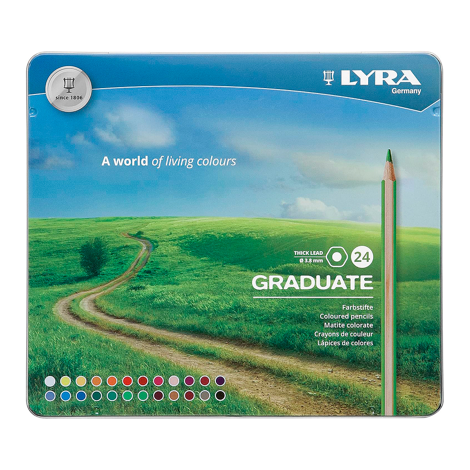 Lápices de Colores Lyra Graduate 24 Colores En Lata 1