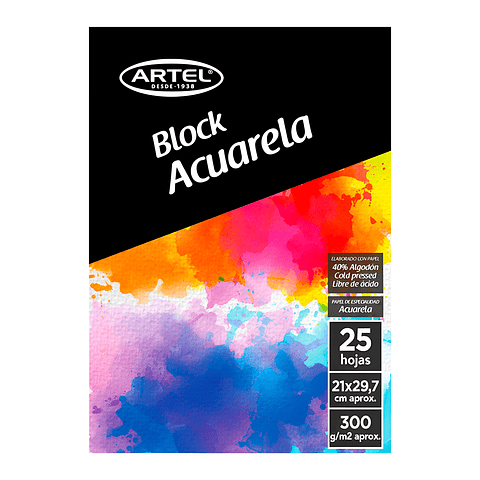 Block Acuarela Artel 300gr A4 