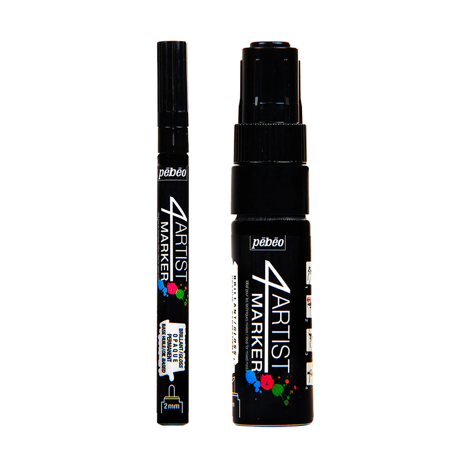 Marcadores al Óleo Pebeo 4 Artist Set Duo 2mm y 8mm Negros 2