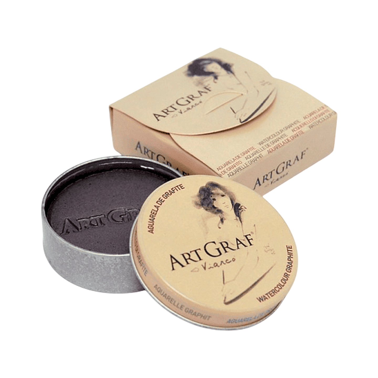 Pastilla Grafito Acuarelable ArtGraf Viarco Caja Metálica 2