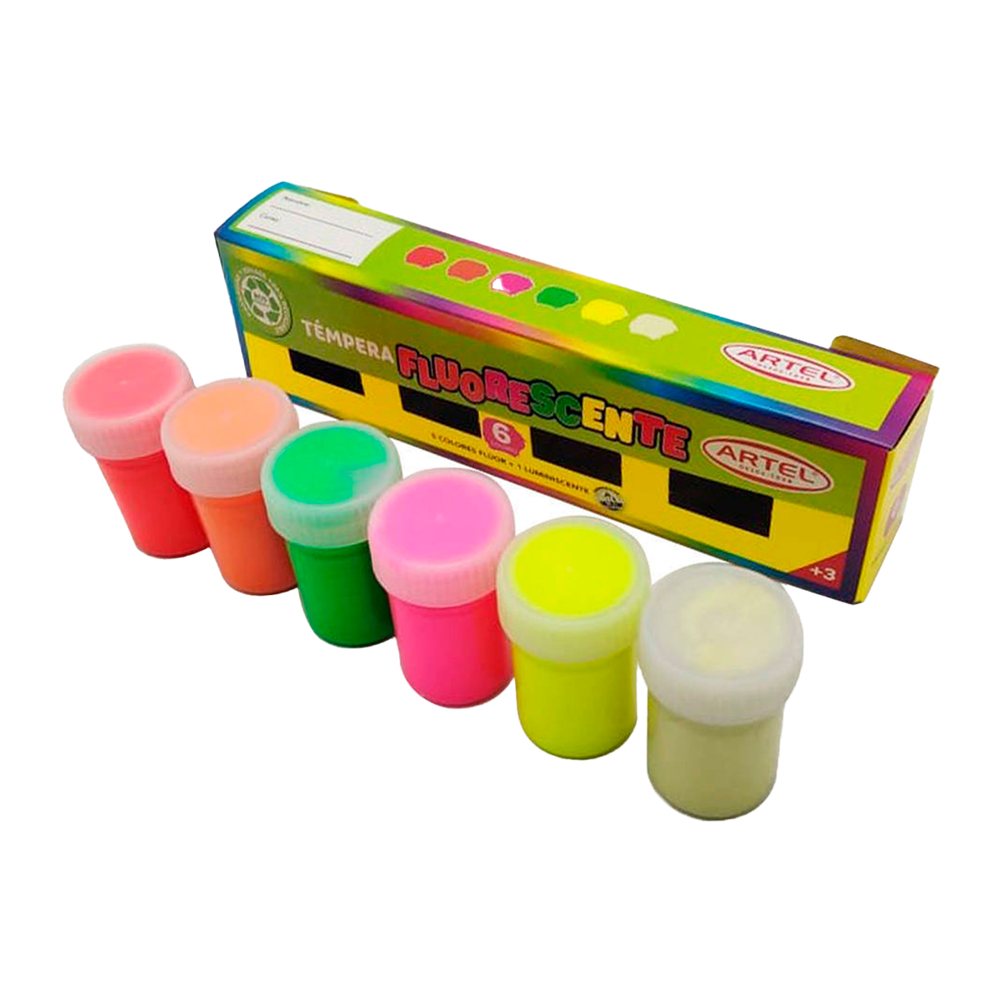 Témpera Fluorescente + Luminiscente 6 Colores - Artel 2