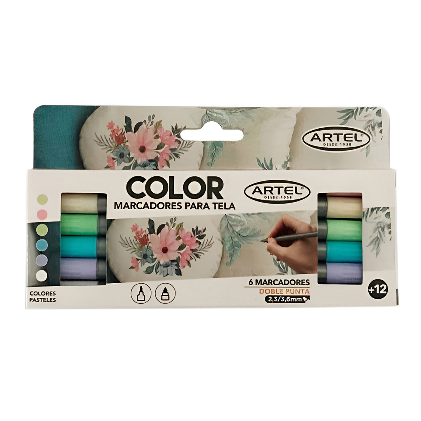 Marcadores de Tela 6 Colores Pastel - Artel 1
