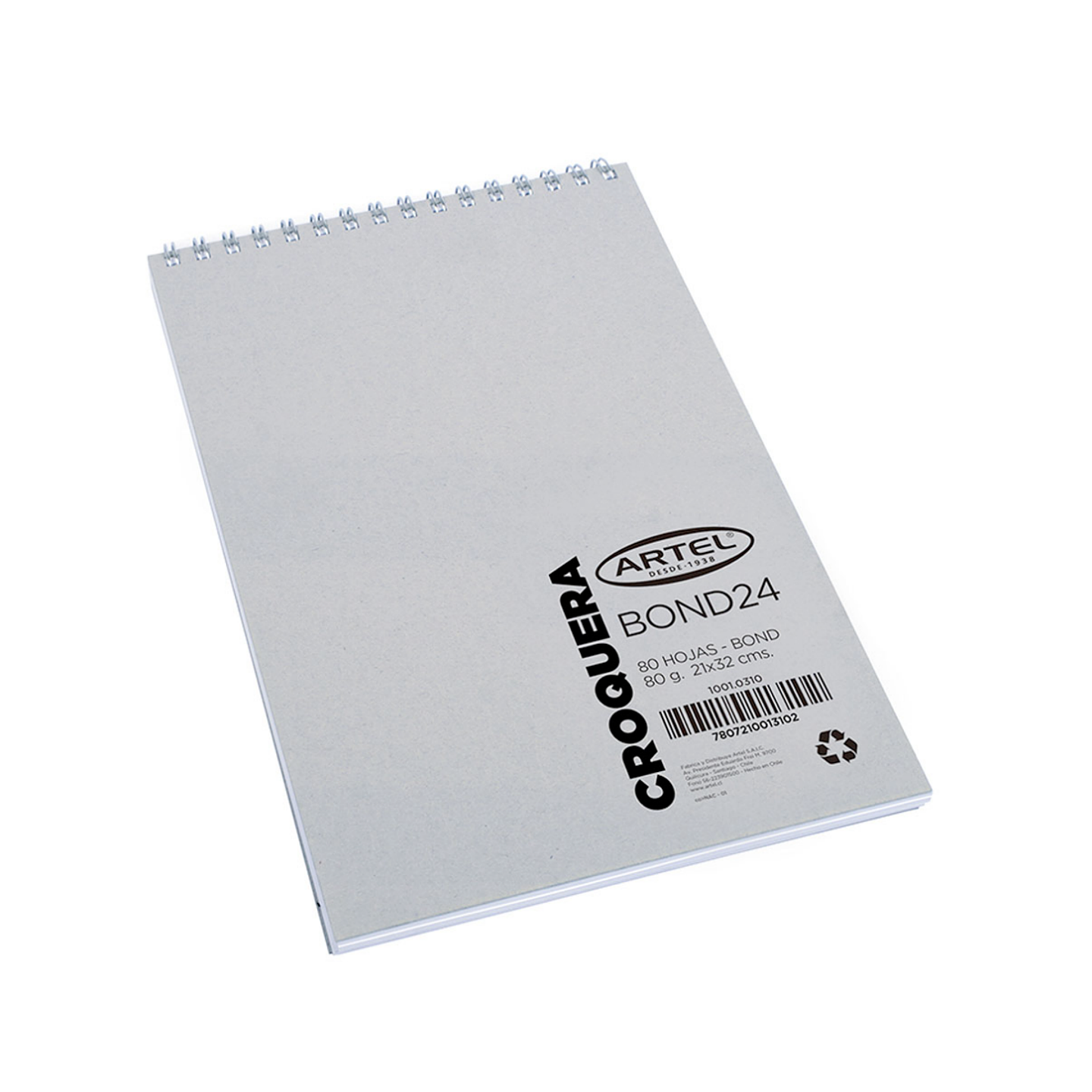 Croquera Bond 24 Espiral Oficio 21X32Cm. 80 Hojas - Artel 1