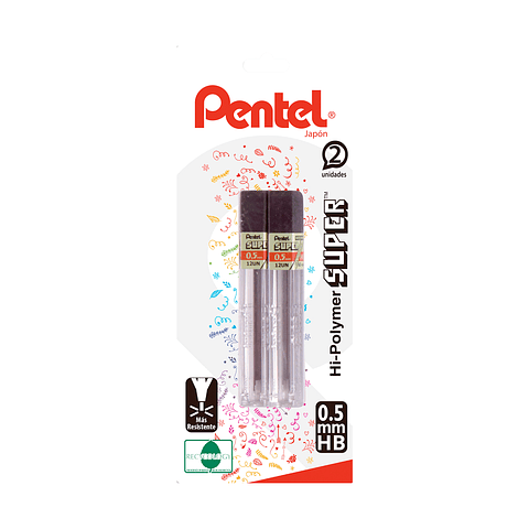 Tubos de Mina Pentel 0.5mm - 2 unidades