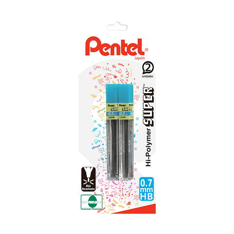 Tubos de Mina Pentel 0.7mm HB - 2 unidades