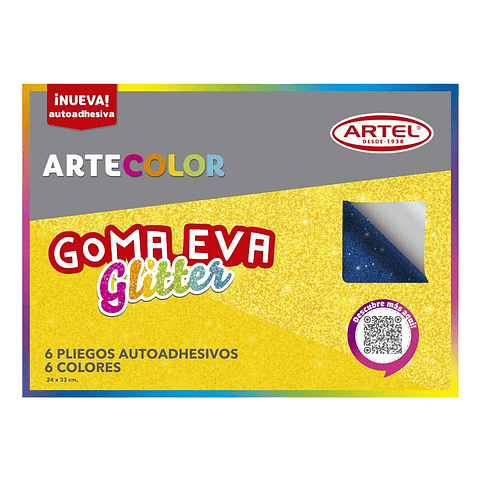 Estuche Artecolor Goma Eva Glitter Adhesivo - Artel