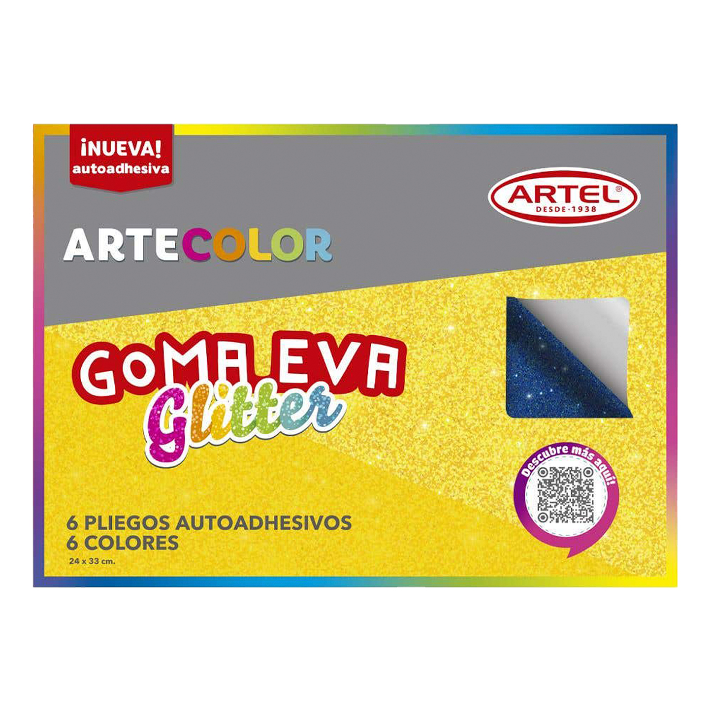 Estuche Artecolor Goma Eva Glitter Adhesivo - Artel 1