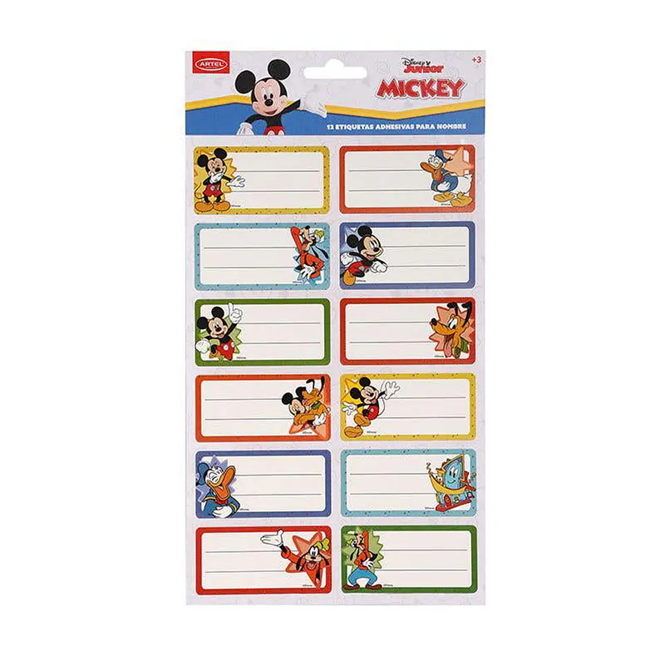 Set 12 Etiquetas 35x70mm Mickey - Artel 1