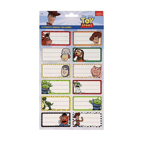 Set 12 Etiquetas 35x70mm Toy Story - Artel