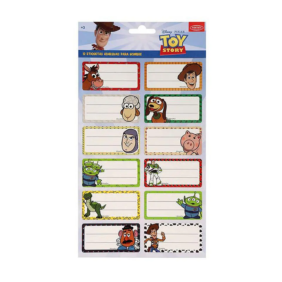 Set 12 Etiquetas 35x70mm Toy Story - Artel 1