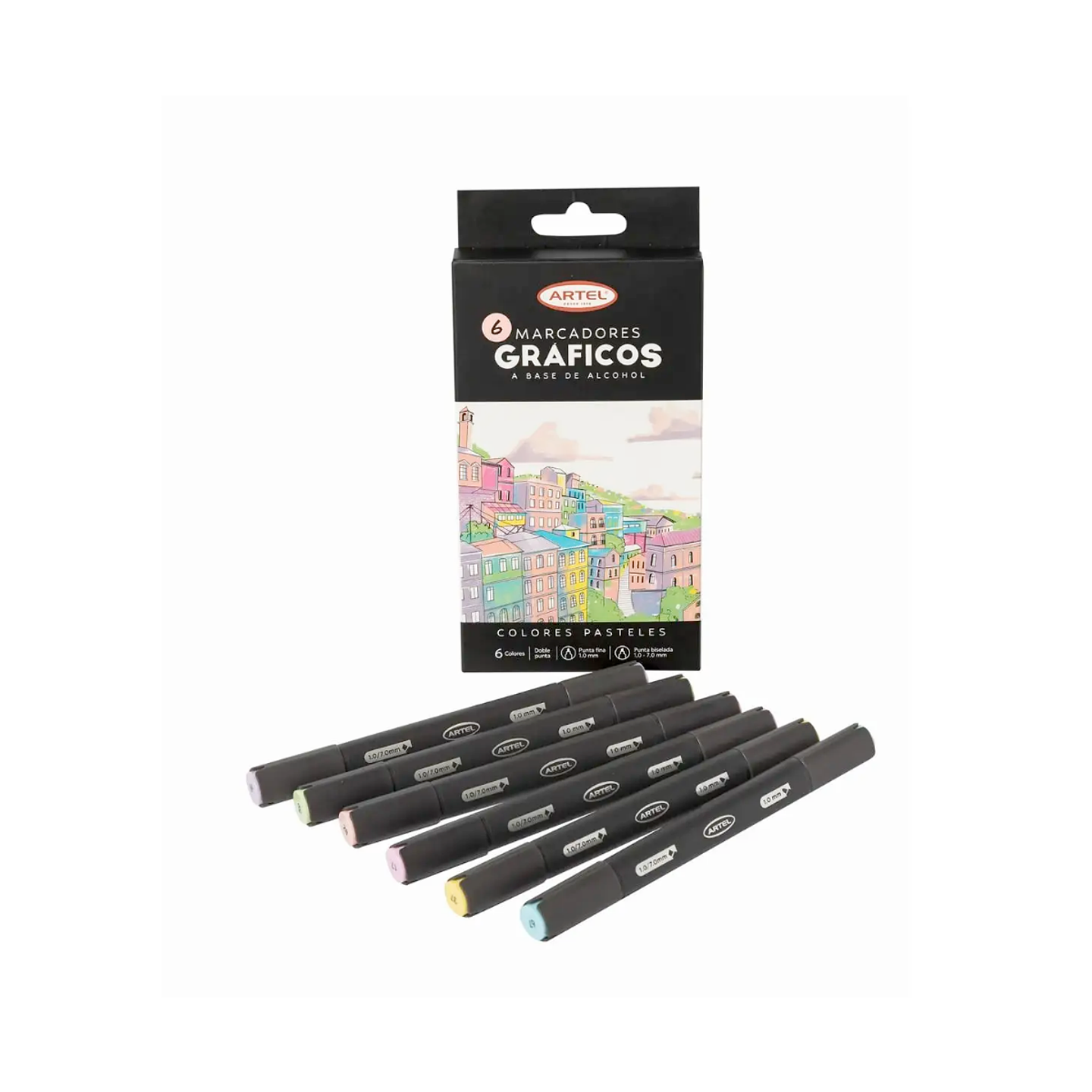 Marcadores Gráficos 6 Colores Pasteles 2