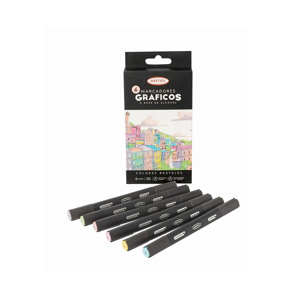 Marcadores Gráficos 6 Colores Pasteles 2