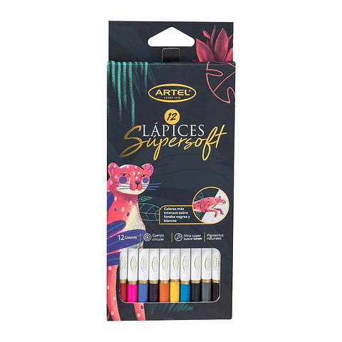 Lápices de colores Super Soft 12 colores - Artel