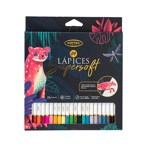 Lápices de colores Super Soft 24 colores - Artel