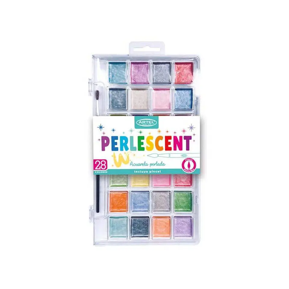 Set Acuarela 28 Colores Perlados  1