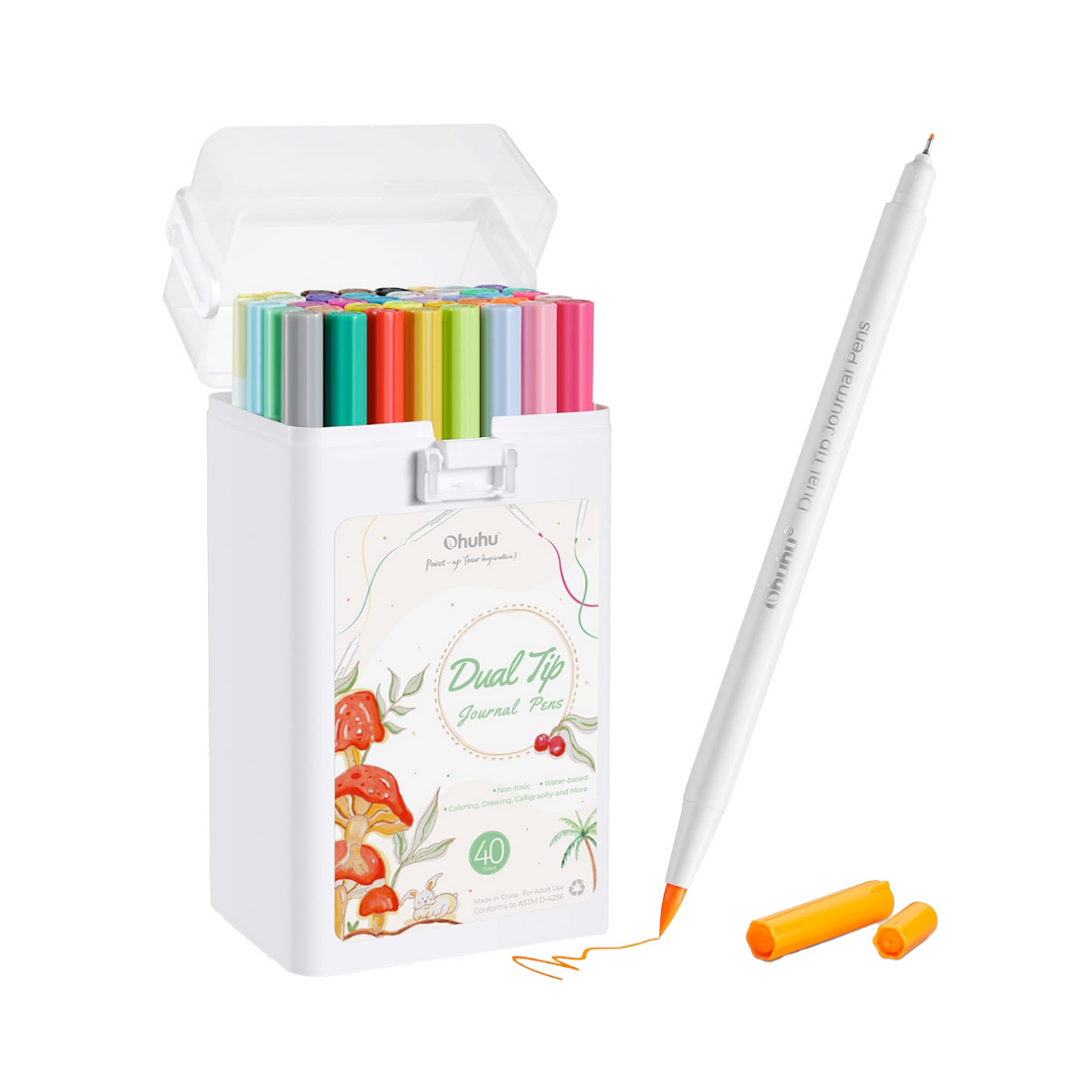 Ohuhu 40 Marcadores a Base de Agua Pincel y Fineliner 1