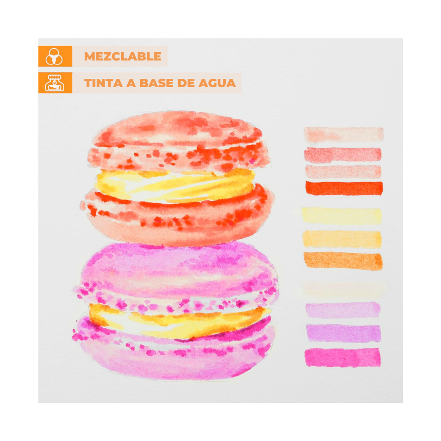 Ohuhu 40 Marcadores a Base de Agua Pincel y Fineliner 3