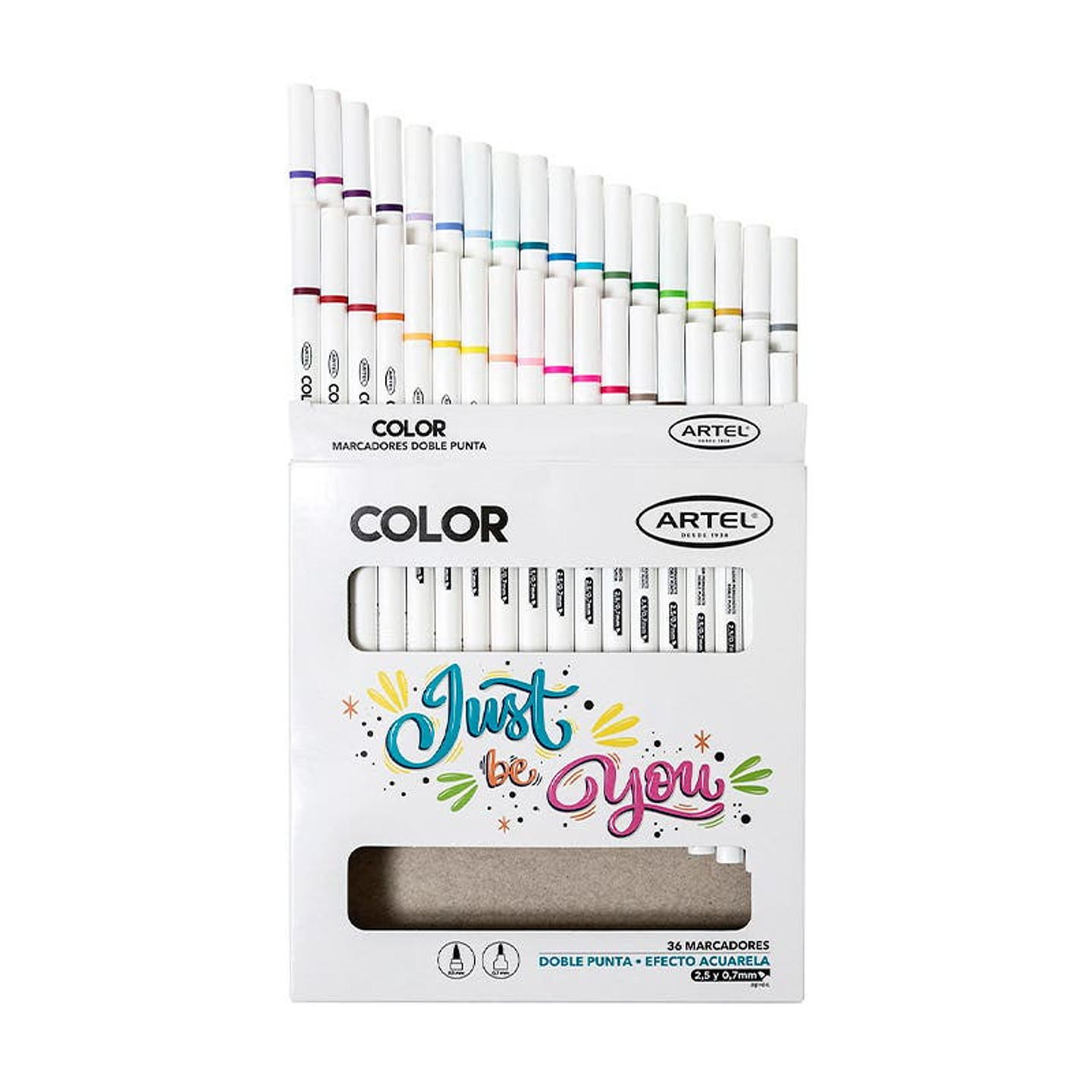 Estuche Marcadores Doble Punta 36 Colores 2