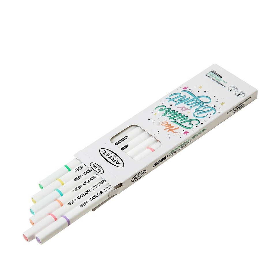 Estuche Marcadores pastel doble punta 6 colores 2