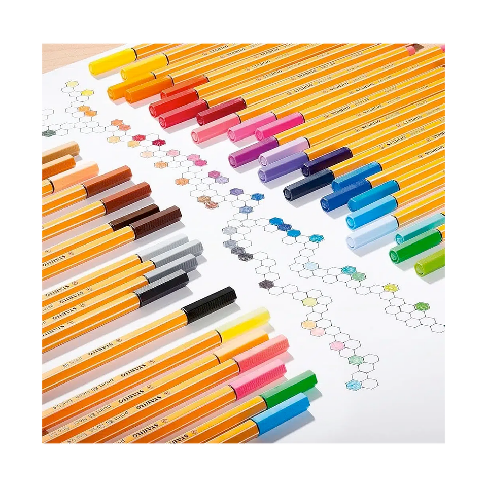 Set 30 Lapices Stabilo Point 88 Colores + Neon 3