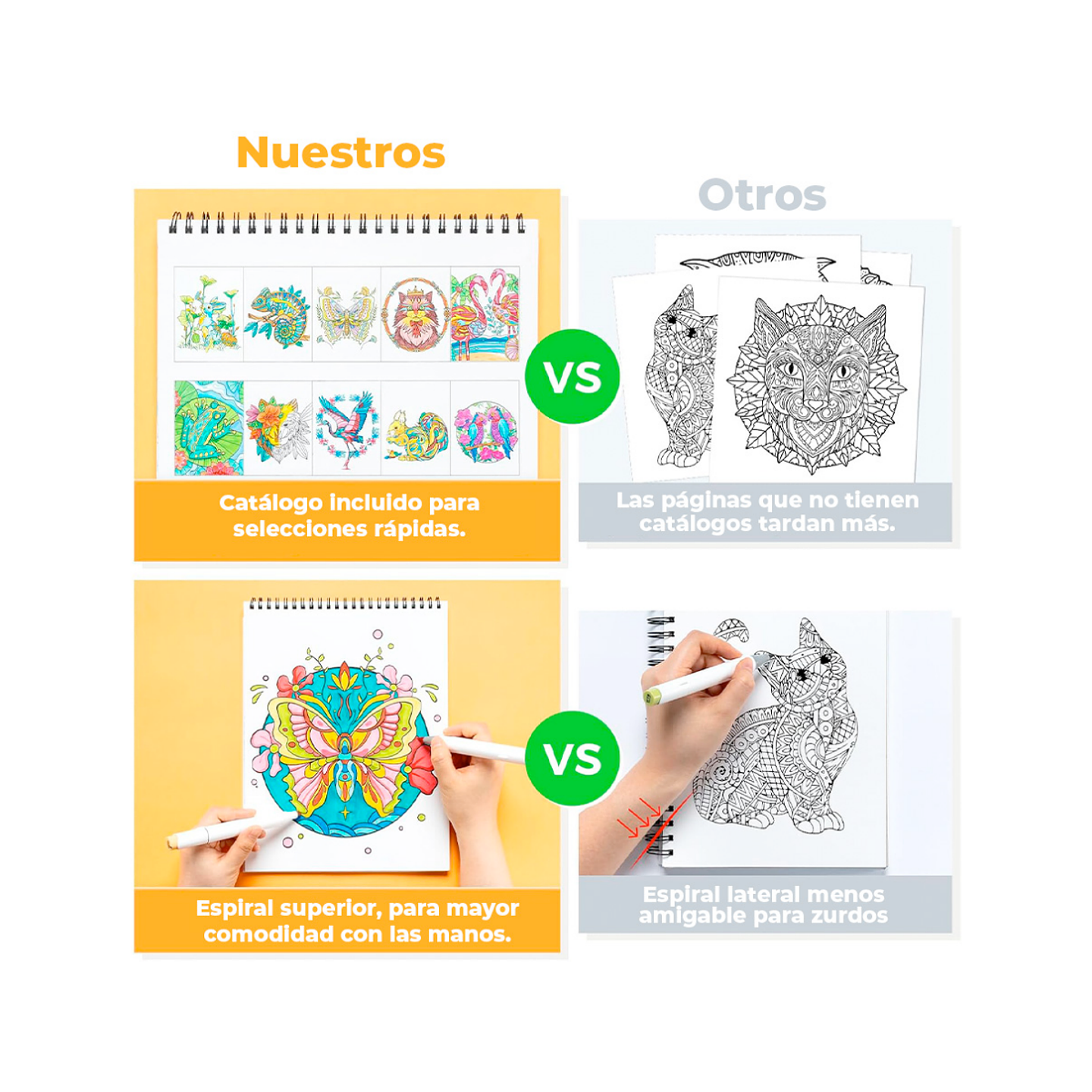 Libro Ohuhu Colorear Mandalas Animales Doble Cara 6