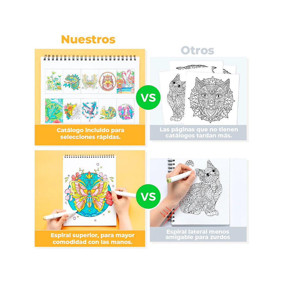Libro Ohuhu Colorear Mandalas Animales Doble Cara 6
