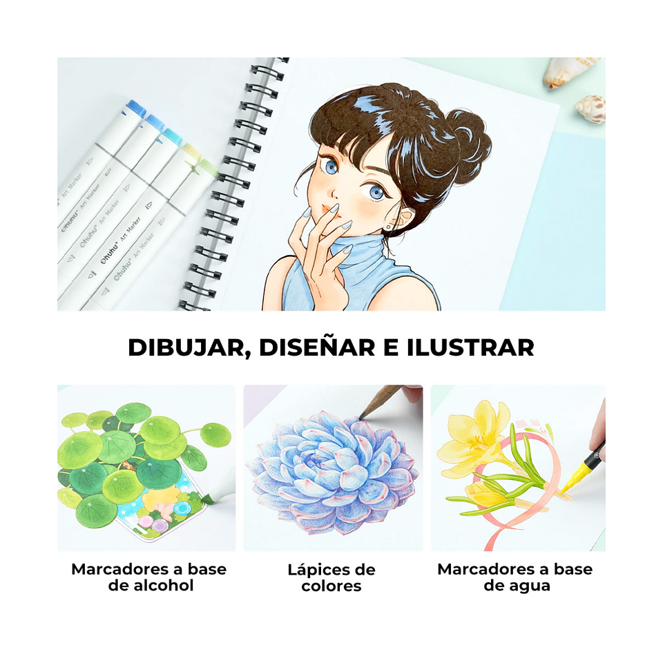 Block Para Marcadores Marker Pad 150 G/m2 60h - Ohuhu 6