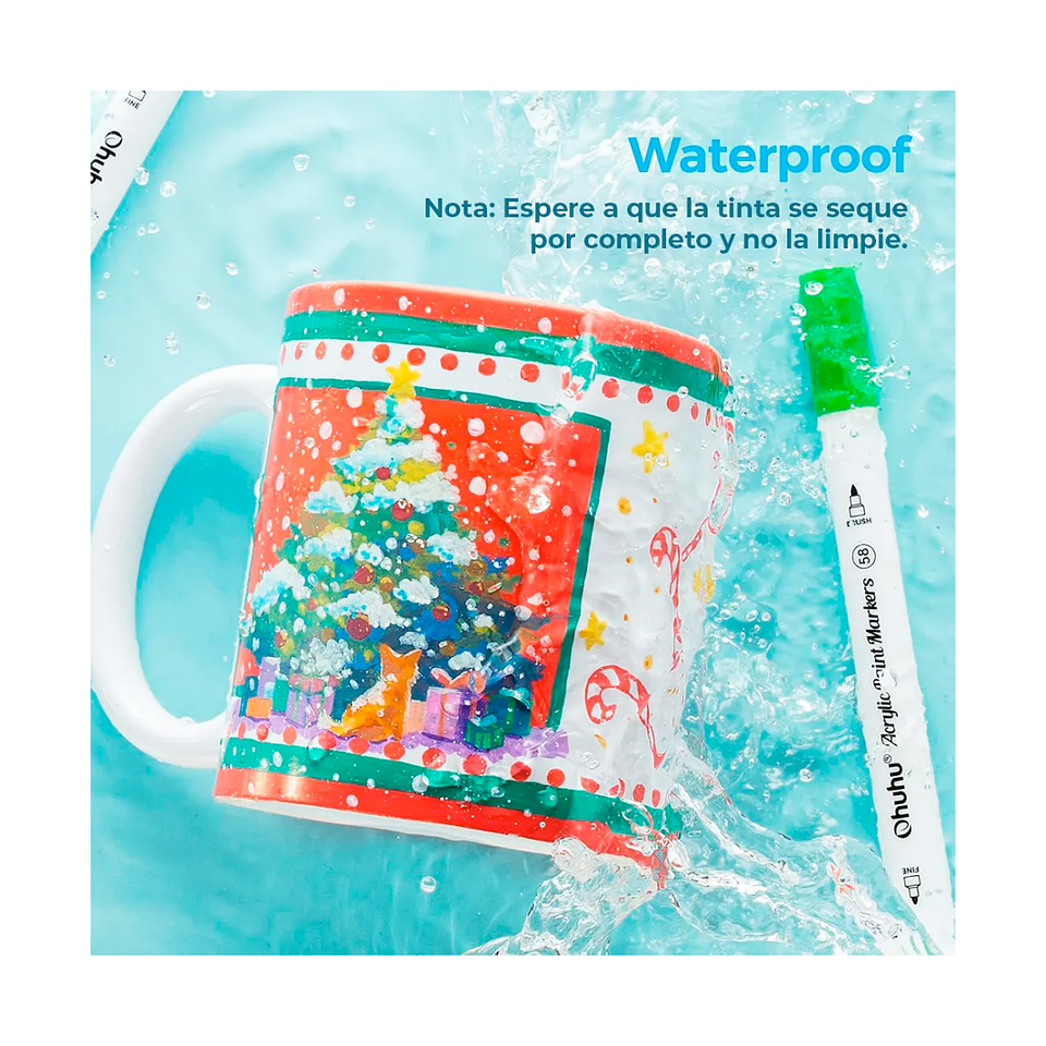 36 Marcadores Acrilico Ohuhu Punta Redonda y Pincel 4