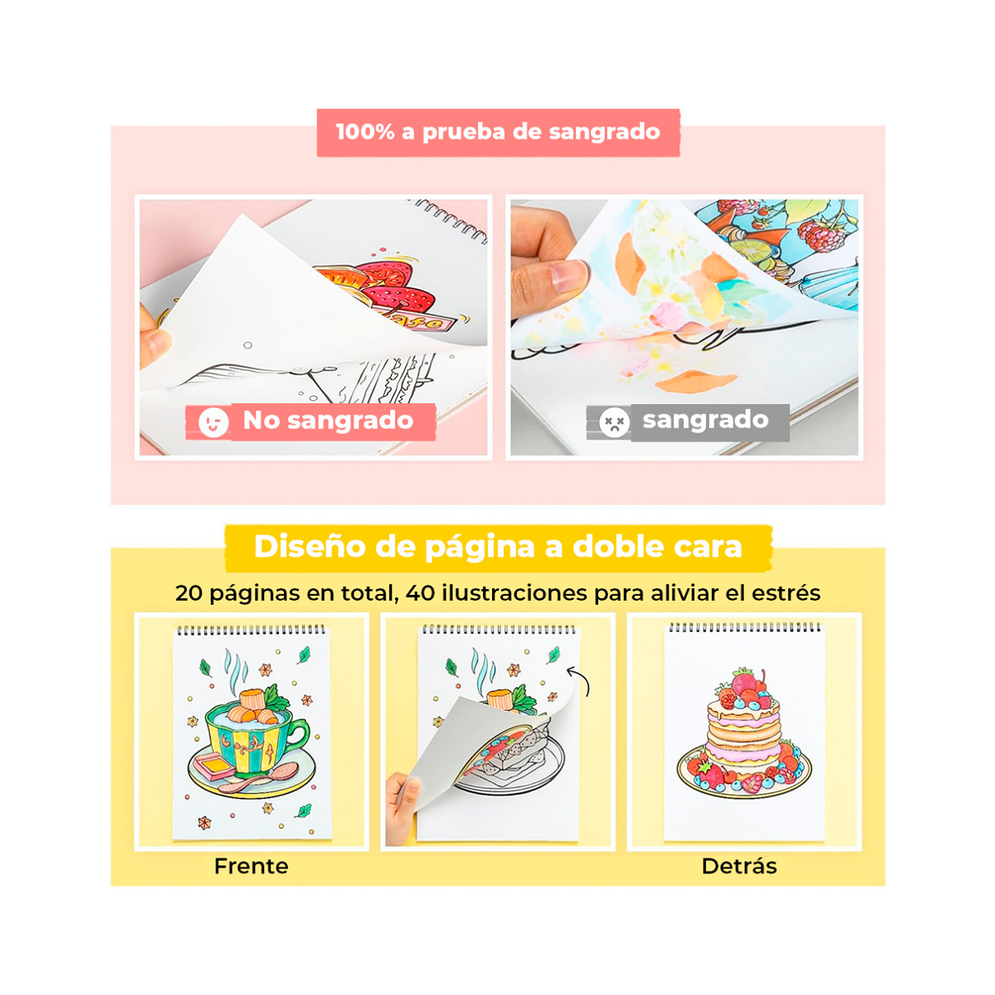 Ohuhu Libro Para Colorear Doble Cara Enjoy The Sweet Moment 4