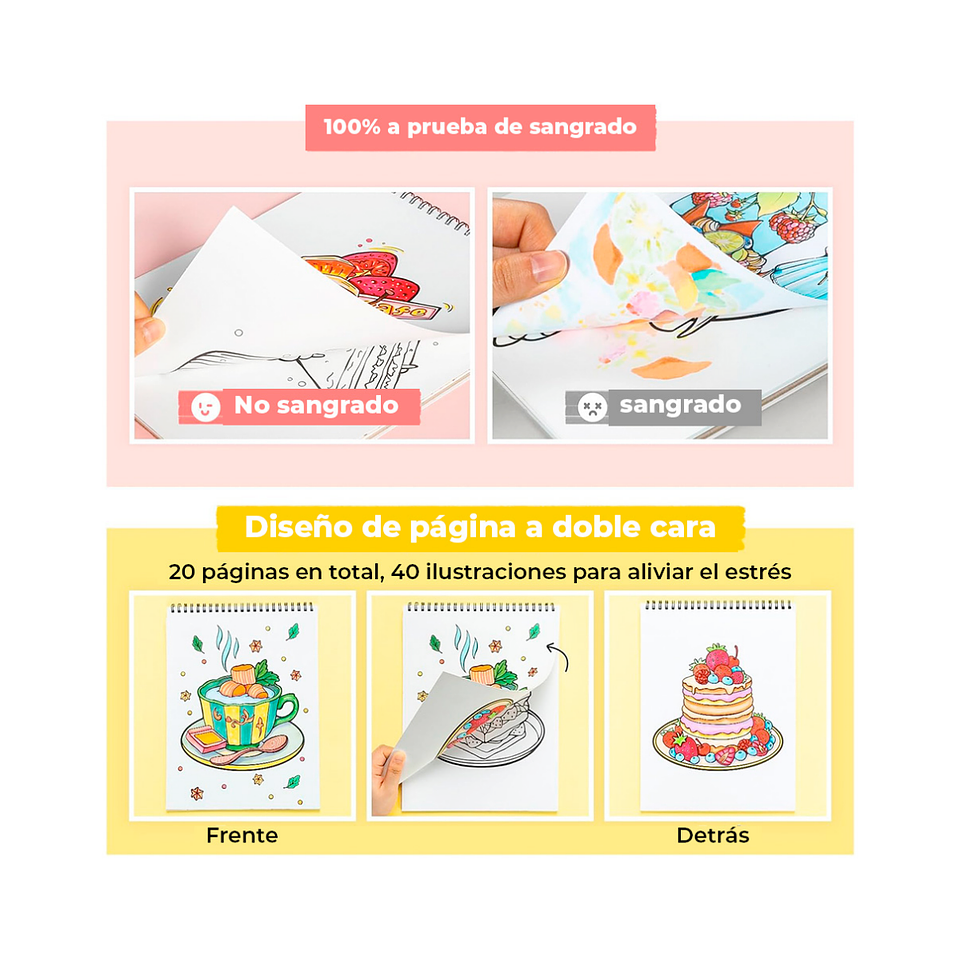 Ohuhu Libro Para Colorear Doble Cara Enjoy The Sweet Moment 4