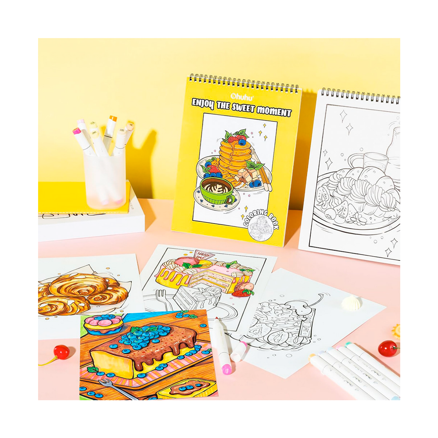 Ohuhu Libro Para Colorear Doble Cara Enjoy The Sweet Moment 5