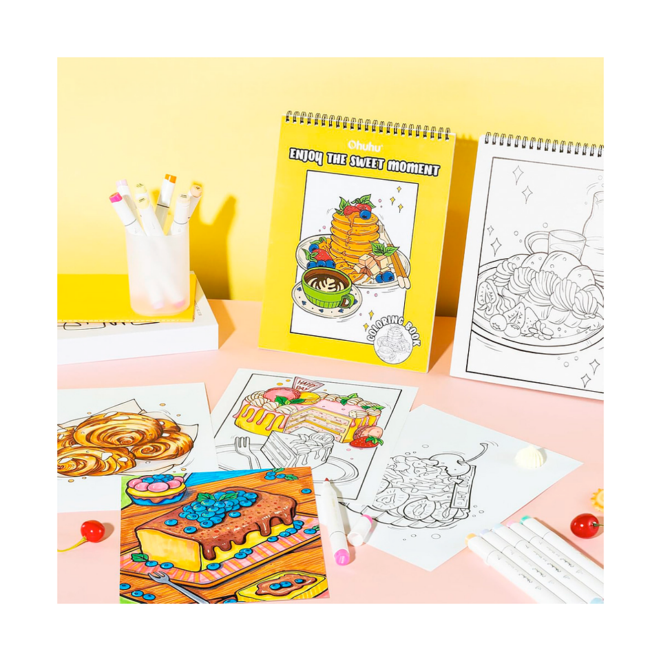 Ohuhu Libro Para Colorear Doble Cara Enjoy The Sweet Moment 5