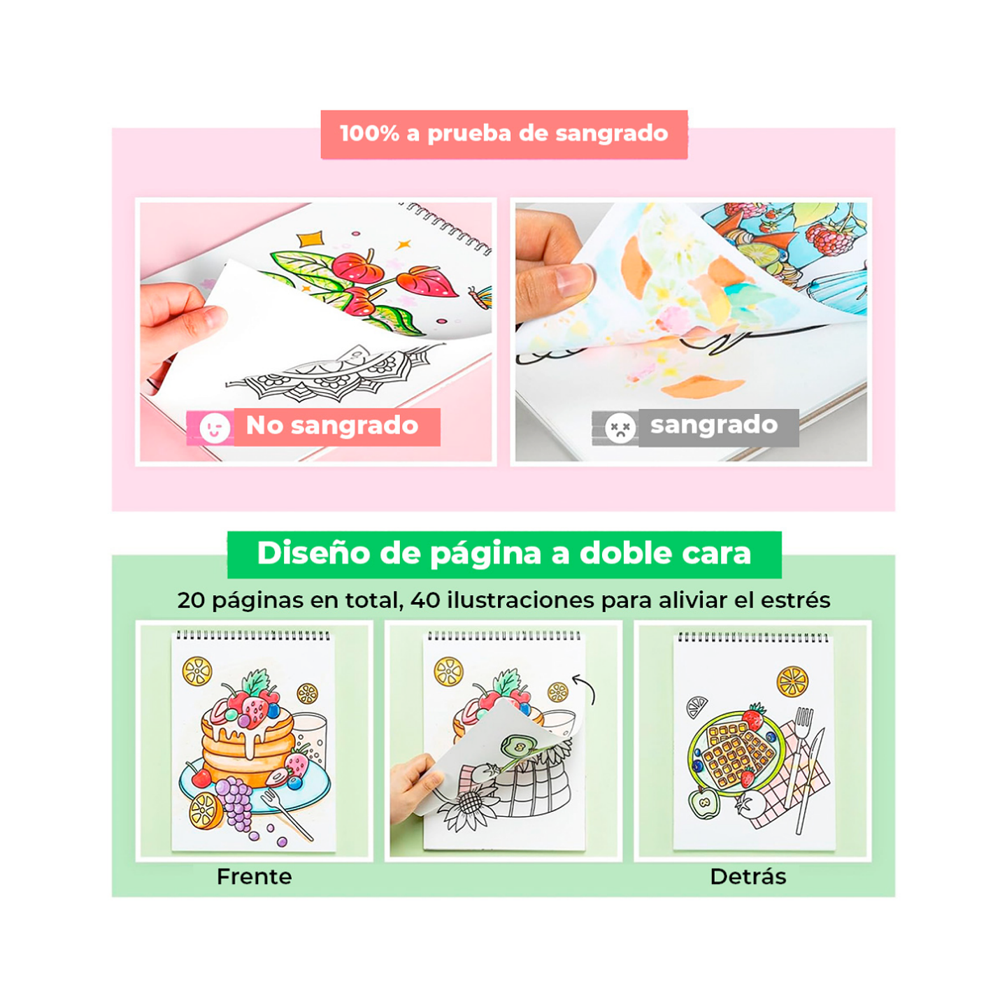 Ohuhu Libro Para Colorear Doble Cara My Simple Pleasure 2