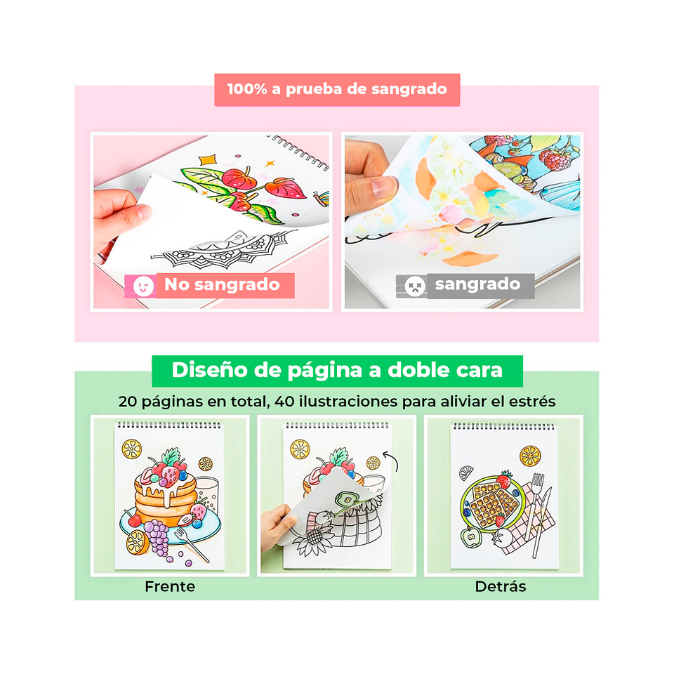 Ohuhu Libro Para Colorear Doble Cara My Simple Pleasure 2