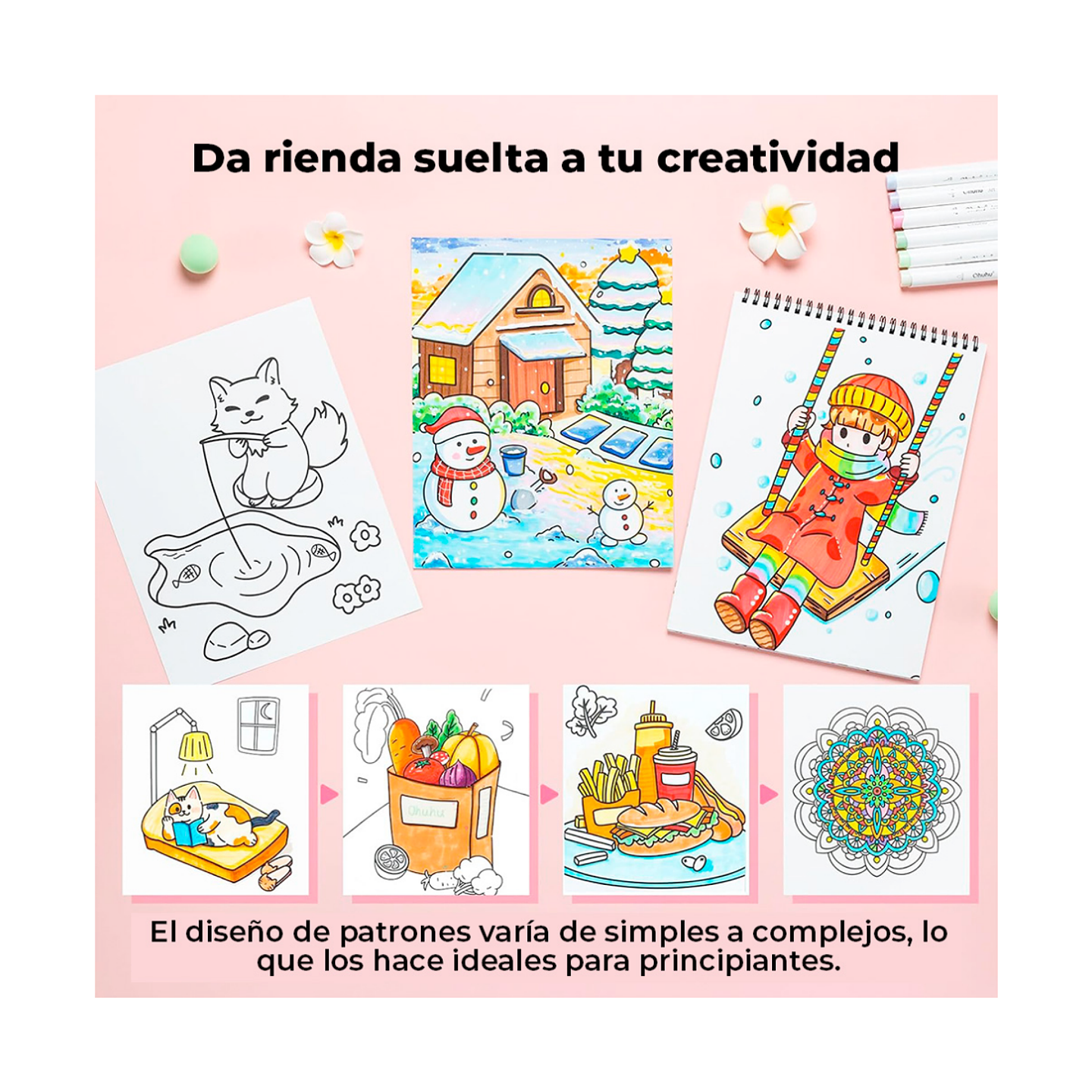 Ohuhu Libro Para Colorear Doble Cara My Simple Pleasure 5