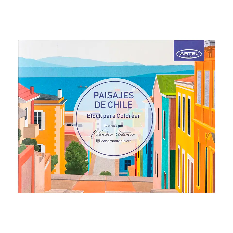 Block para colorear Paisajes de Chile - Artel 1