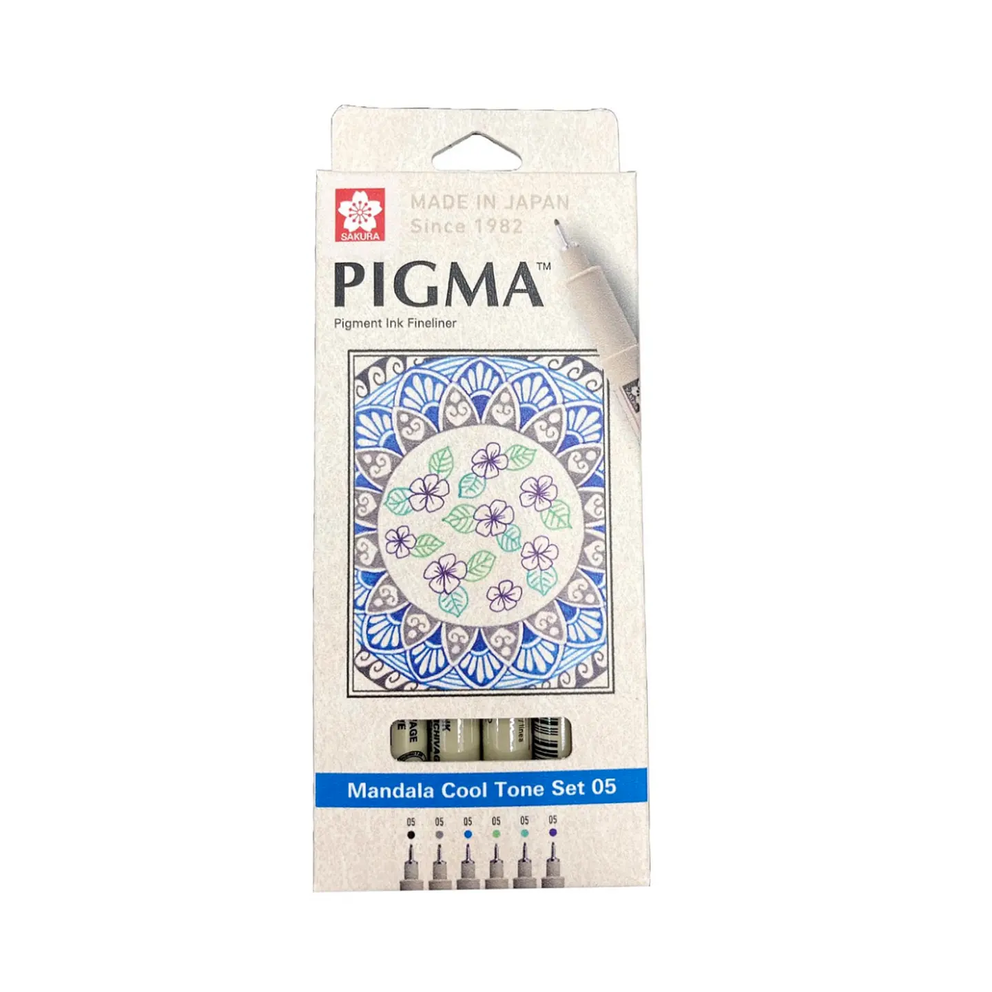 Set Tiralínea Pigma Micron Sakura 0.5 Mandala 6 Colores Fríos 1