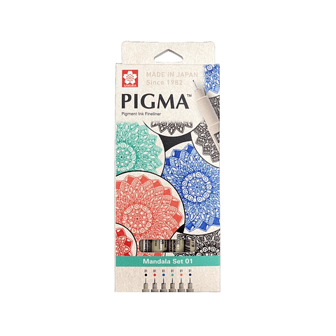 Set Tiralínea Sakura Pigma Micron 0.1 Mandala 6 Colores
