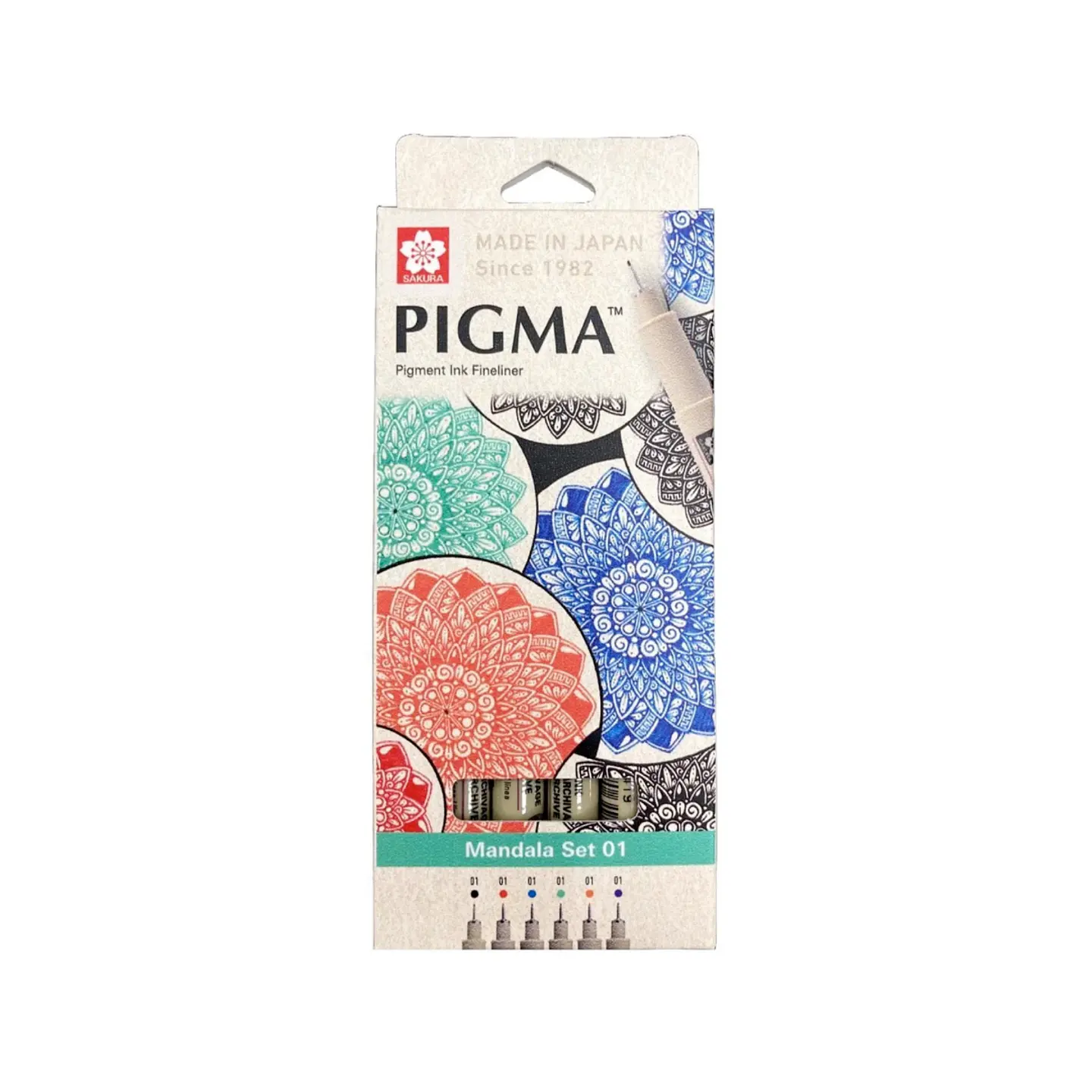 Set Tiralínea Sakura Pigma Micron 0.1 Mandala 6 Colores 1
