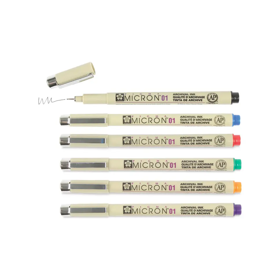 Set Tiralínea Sakura Pigma Micron 0.1 Mandala 6 Colores 2