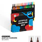 ARRTX Marcadores Acrílicos Doble Punta (Pincel y Fina) 32 Colores - Miniatura 1