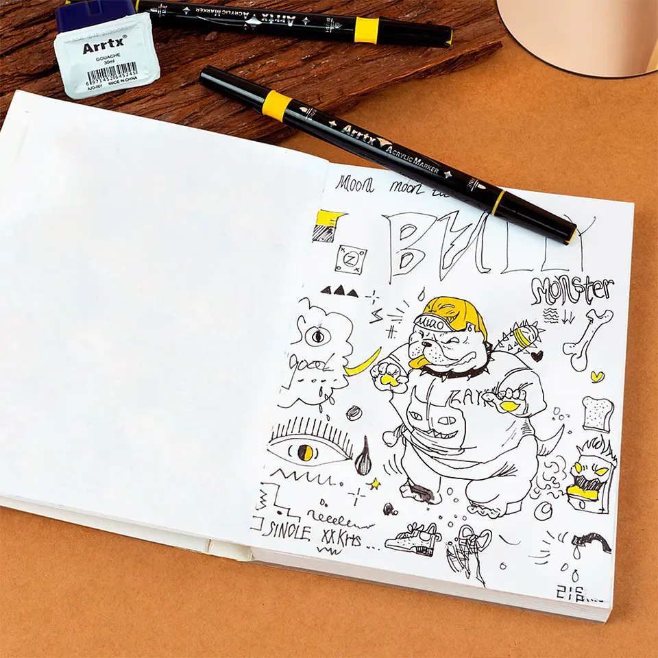 ARRTX Marcadores Acrílicos Doble Punta (Pincel y Fina) 32 Colores 6