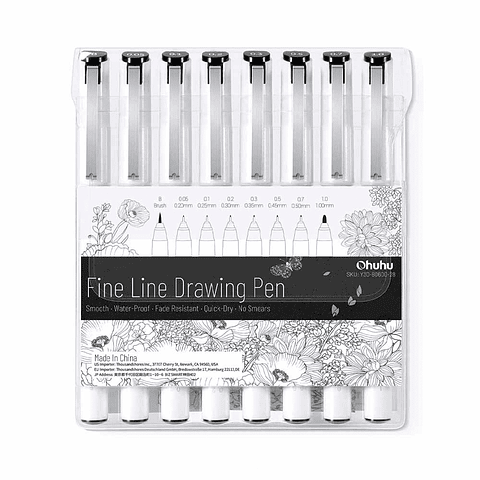 Set 8 Tiralíneas Para Dibujo - Ohuhu