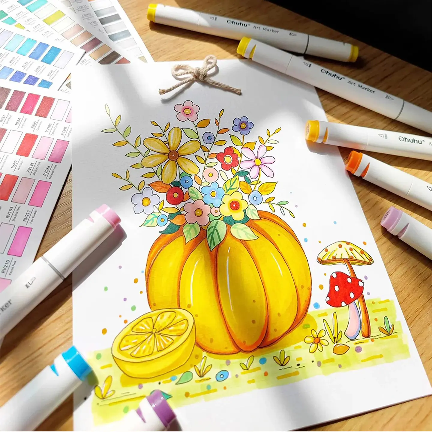 320 Marcadores Base Alcohol (Punta Fina y Biselada) + 1 Blender - Ohuhu 5